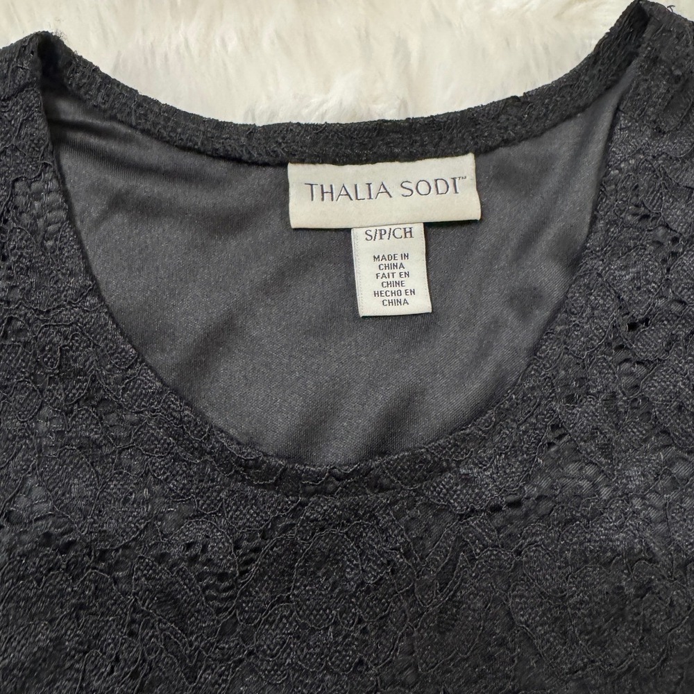 Thalia Sodi Womens Black Floral Lace Sleeveless Bodysuit TAUP0336 Size S - Picture 3 of 6